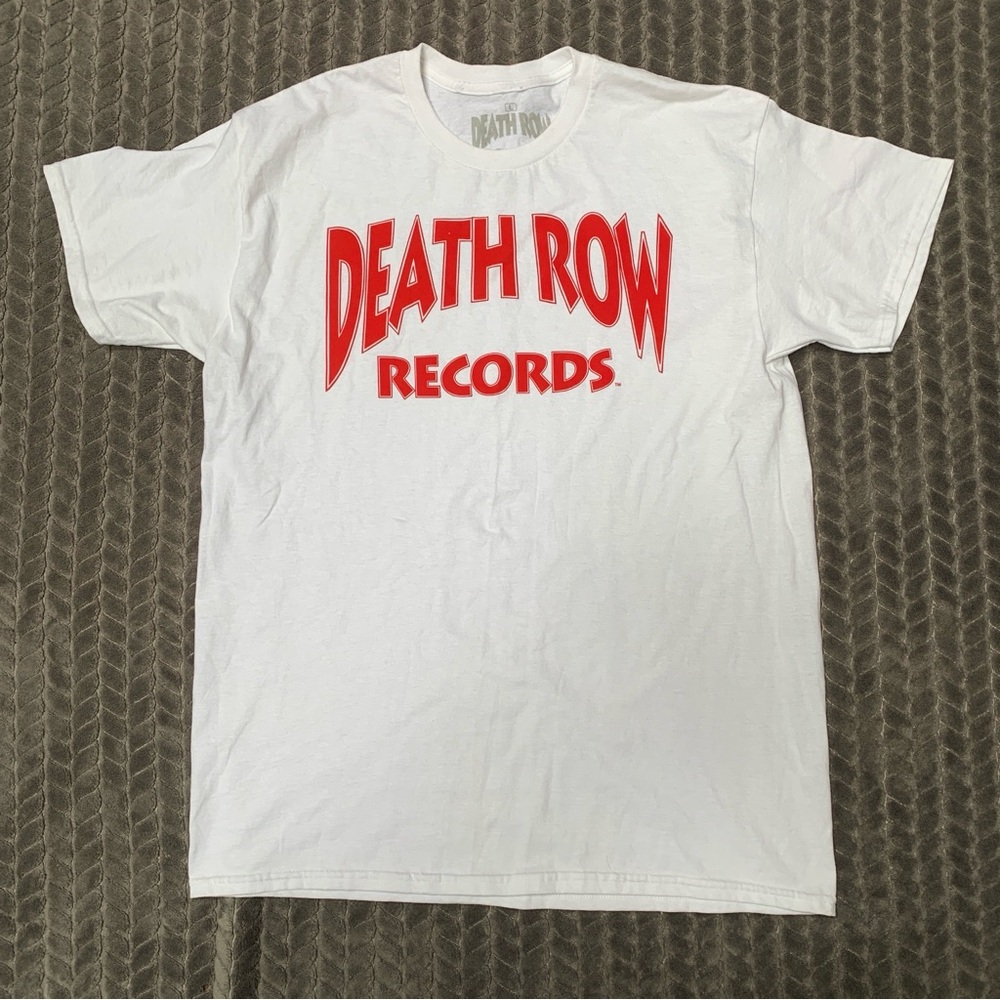 Death Row Records T Shirt Mens Large White Red Short Sleeve 100% Cotton